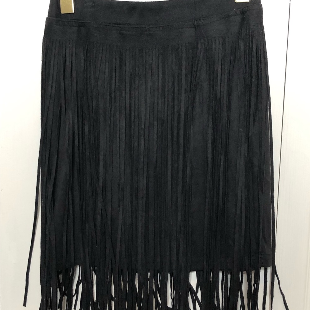 Black fringe skirt
